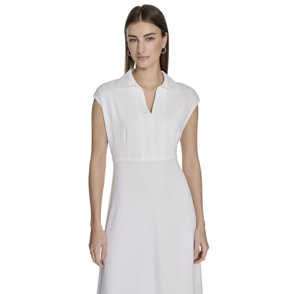 Harper Rose Collared Midi Dress in White Size 10 - Picture 3 of 4